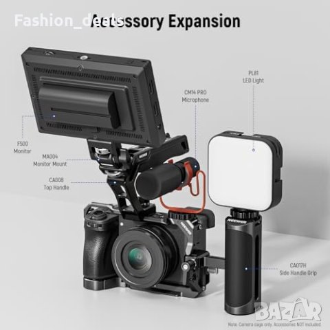 Нова Sony A6700 Кафезна Рамка CNC ARRI NATO Хладна Обувка NEEWER за камера фотоапарат, снимка 6 - Чанти, стативи, аксесоари - 42902305