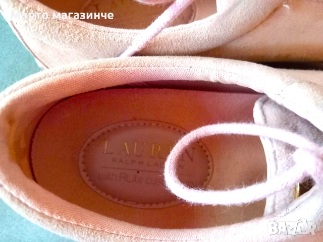 Ralph Lauren дамски кецове – розови велурени, № 39, снимка 5 - Кецове - 51842786