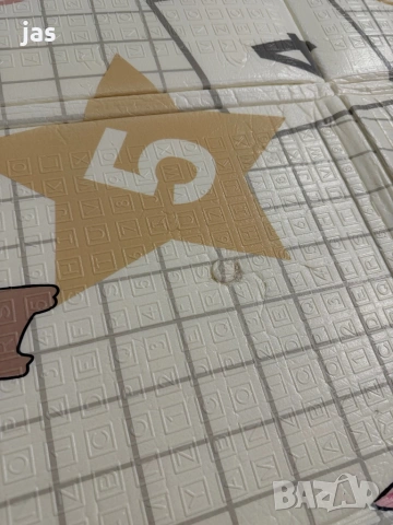 Двулицев образователен килим за игра в бежово - 180х200, снимка 4 - Други - 53883497