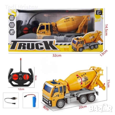 Радиоуправляем бетоновоз Truck Construction R/C, снимка 3 - Коли, камиони, мотори, писти - 52449876