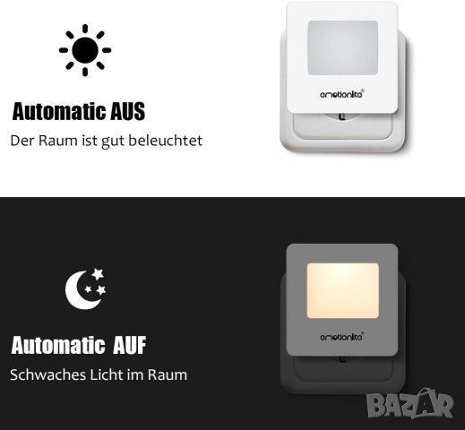 LED нощна светлина със сензор комплект от 2 броя ELN-066, снимка 2 - Друга електроника - 42820471