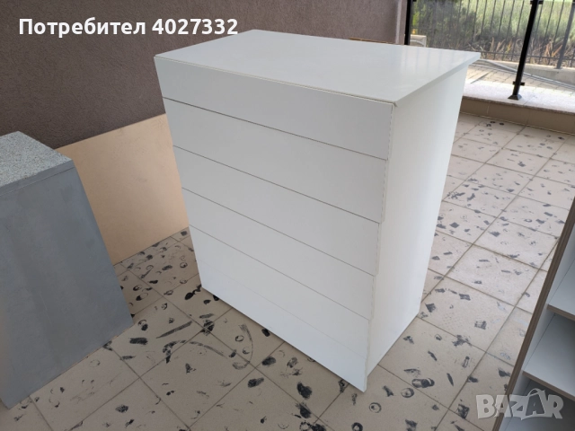 Бял скрин с 6 чекмеджета – бял, отлично състояние, снимка 3 - Скринове - 52435639