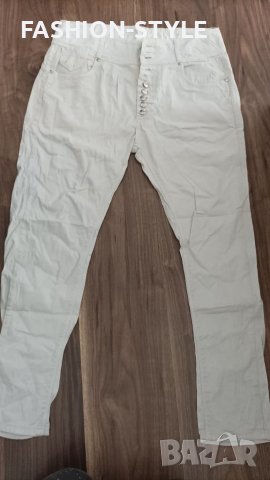Бели еластични дънки, снимка 2 - Дънки - 38505916