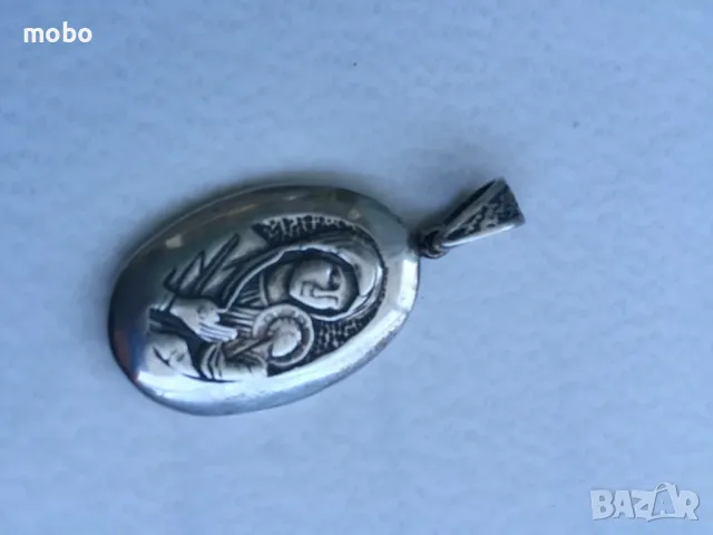 Красива нова сребърна висулка „ Богородица с Младенеца“, проба 925, тегло 6.97г, снимка 5 - Колиета, медальони, синджири - 49675020