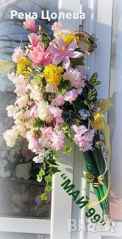 Пролетна украса за врата, снимка 4 - Декорация за дома - 44496365