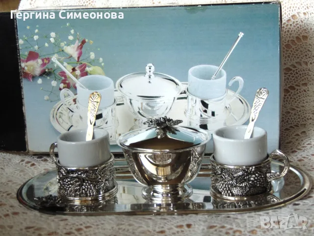 Комплект за кафе за двама, снимка 8 - Сервизи - 56429109