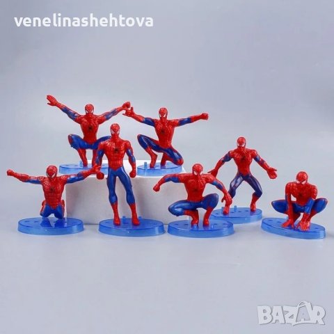 7 броя Спайдърмен фигурки за декорация на торта игра, снимка 6 - Други - 44199505