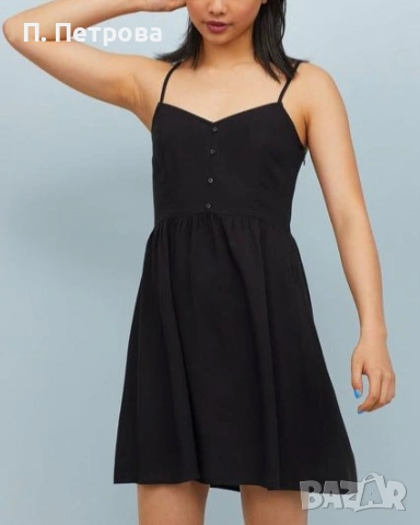 черна къса рокля H&M, снимка 3 - Рокли - 35485581