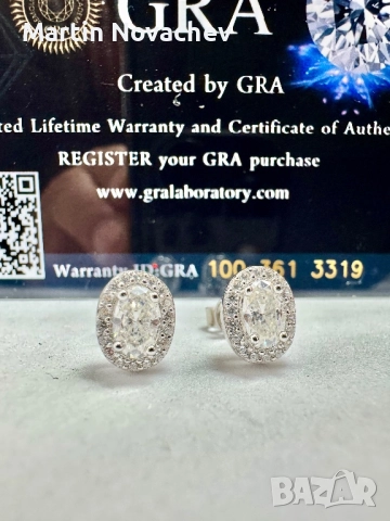 Сребърни обеци с мойсанит (Диамант) 0.5 карата