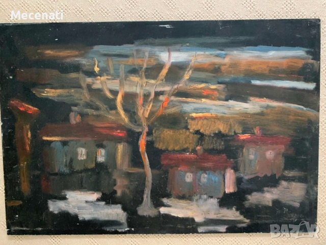 ПЕТЪР ПЕНЧЕВ масло абстракт пейзаж, снимка 2 - Картини - 53122825