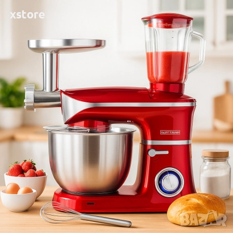 Кухненски робот 3 в 1 Royalty Line RL-PKM1900.7BG - 1900W, 6.5L купа, 1.5L блендер, снимка 5 - Кухненски роботи - 52698732