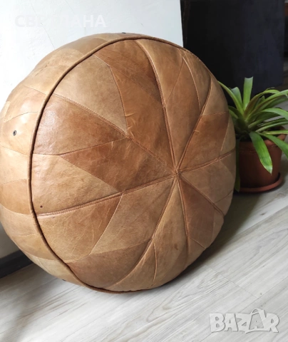 Кожен пуф,кожена табуретка