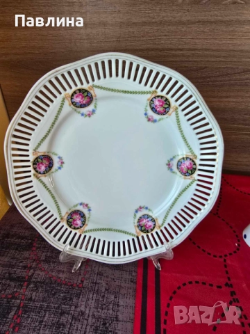 Порцеланово ажурено плато, снимка 3 - Аксесоари за кухня - 51772975