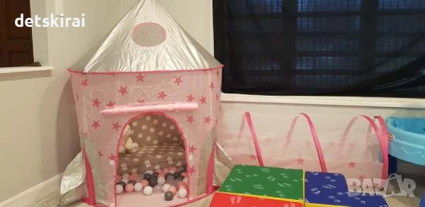 Палатка с тунел и басейн + топки за игра  , снимка 8 - Образователни игри - 51783438