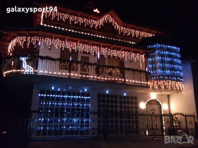 LED Коледна Украса за къщи външно вътрешно: Завеси/висулки/фиг/макруч, снимка 2 - Лед осветление - 30483827