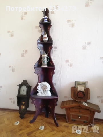 Стари холандски етажерка, часовник, пощенска кутия, полица са вестници и документи. , снимка 2 - Антикварни и старинни предмети - 52131442