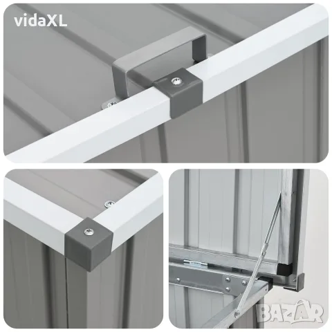vidaXL Градински сандък за съхранение, сив, 171x99x93 см, снимка 5 - Ракли - 56147651