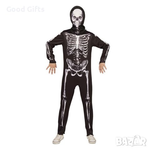 Детски костюм скелет за Хелоуин с цяла щампа, снимка 1 - Детски комплекти - 42670160