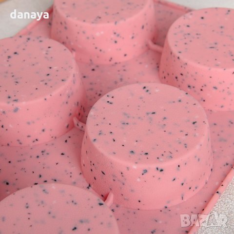 2672 Силиконова форма за мъфини Розов гранит, 6 гнезда, снимка 3 - Форми - 35490861