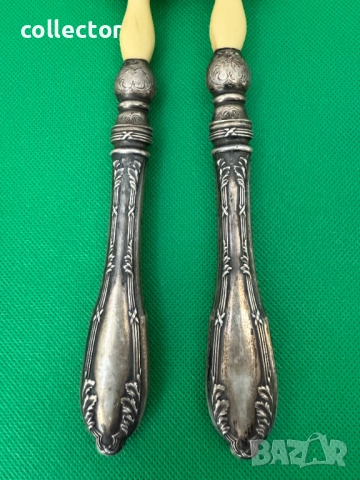 Сребърни прибори за салата със Сло**ва кост. №7507, снимка 8 - Антикварни и старинни предмети - 52084388