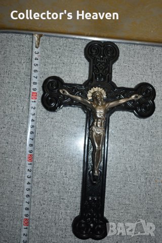 Стоманен старинен кръст разпятие религия Исус , снимка 4 - Антикварни и старинни предмети - 40538284