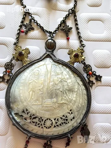 Възрожденски накит. Панагия. Седеф. Религия , снимка 11 - Антикварни и старинни предмети - 56140754