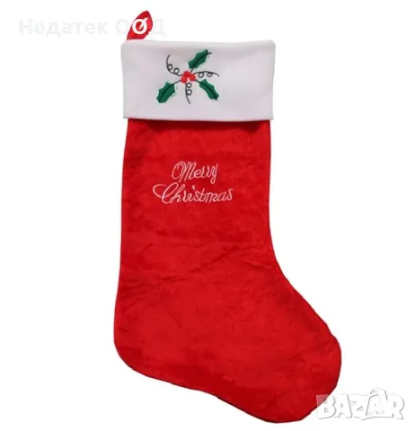 Коледен, кадифен, ботуш, Червен, 71x43