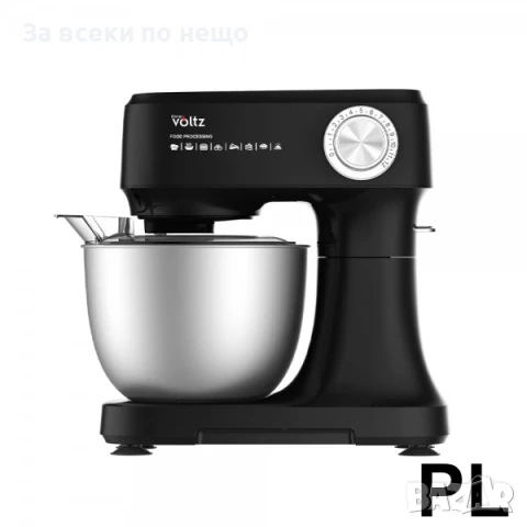 Планетарен миксер с купа от инокс Voltz OV51115I, 800W, 3.5 литра, 3бъркалки +Pulse Код P1059, снимка 2 - Миксери - 51398794