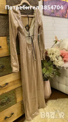 Рокля с пайети*S*Nude sequined dress 16Arlington, снимка 9 - Рокли - 48105730