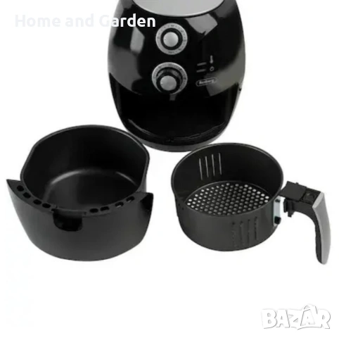 Фритюрник AirFryer Rosberg Premium, 1600W, 3л., Горещ въздух, Таймер, до 200°C, Черен, снимка 2 - Фритюрници - 53995691