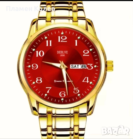 DEBLVE Мъжки моден часовник от неръждаема стомана с светещи ръце, дата и календарен дисплей, снимка 6 - Мъжки - 52914543