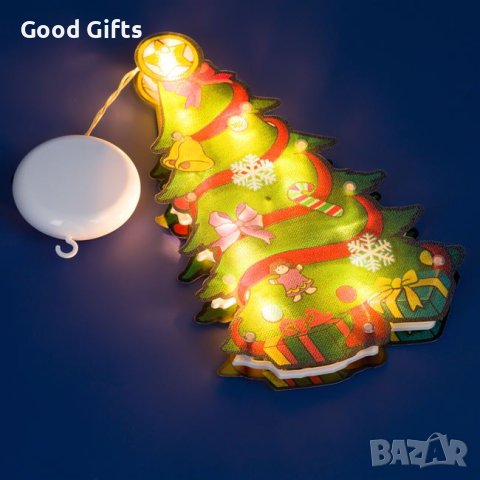 LED Светеща Коледна декоративна фигурка Елха, 25cm, снимка 2 - Декорация за дома - 42703896