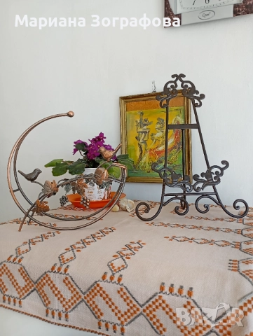 Свещници ковано желязо и др. - 9 бр., - Метална стойка за вино, - за Картина, икона, снимка 15 - Декорация за дома - 49355842