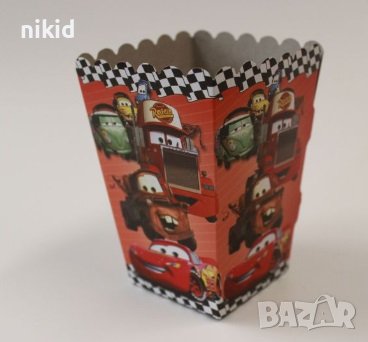 Макуин маккуин McQueen cars колите малка Парти кутия за дребни лакомства пуканки и др