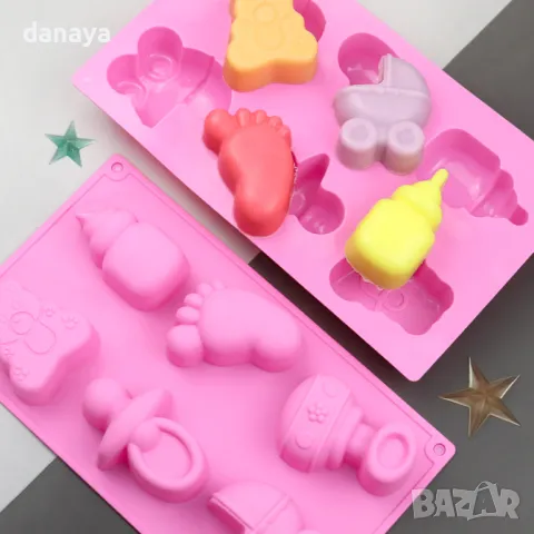 5625 Силиконова форма бебе с 6 бебешки форми, снимка 2 - Форми - 48682200