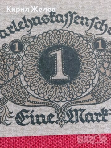 Райх банкнота  1 марка 1920г. Германия перфектна за колекция 28271, снимка 7 - Нумизматика и бонистика - 37153209