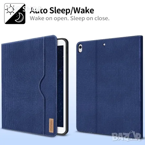 Деним Кейс DTH-PANDA iPad/10.2” 2021 9/8/7th Gen 2020/2019,държач за молив/джоб/авт. заспиване, снимка 5 - Таблети - 49308533