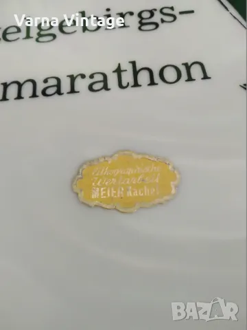 Колекционерска порцеланова чиния Ски маратон Fichtelgebirge 25 км. Wertarbeit Meier Kachel Германия, снимка 7 - Колекции - 49900901