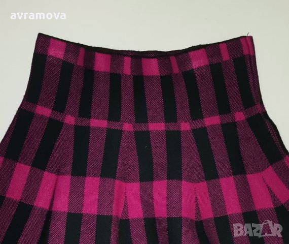 Miss Azur пола розово-черно каре – М размер, момиче, снимка 6 - Детски рокли и поли - 34007859