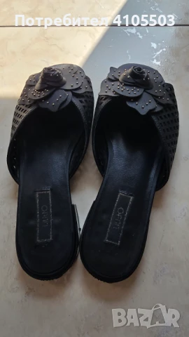 Чехли от еко кожа с ажур Liu Jo, снимка 3 - Чехли - 50662230