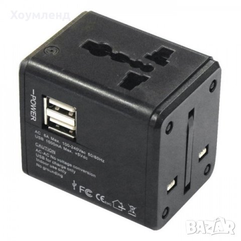 Универсален преходник за контакт с 2 USB порта - адаптер към всички международни стандарти, снимка 4 - Друга електроника - 30919720