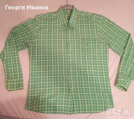КАТО НОВА M/L ЕФЕКТНА БЪЛГАРСКА карирана спортно-елегантна риза BG plaid shirt