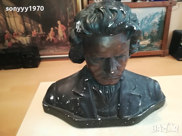 БЕТХОВЕН ГОЛЯМ МАСИВЕН БЮСТ ОТ ГЕРМАНИЯ 1804231514, снимка 5 - Антикварни и старинни предмети - 40401009