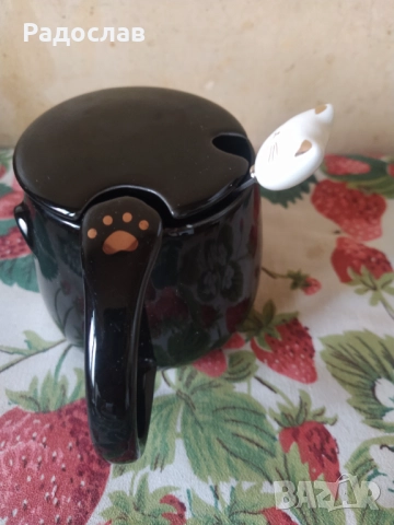 чаша за кафе с капак и лъжица, снимка 5 - Чаши - 51917936