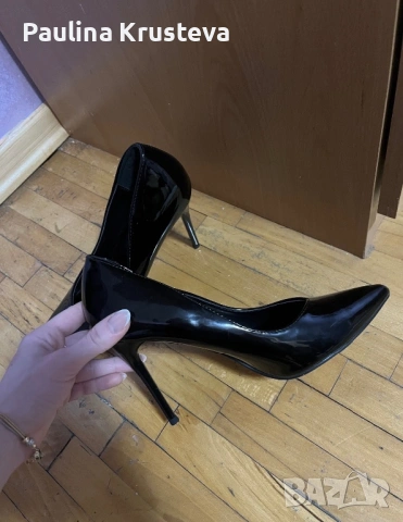 Черни лачени токчета, снимка 3 - Дамски обувки на ток - 54258299