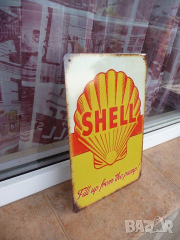 Метална табела Shell моторно масло Шел реклама бензин дизел , снимка 2 - Декорация за дома - 13445230
