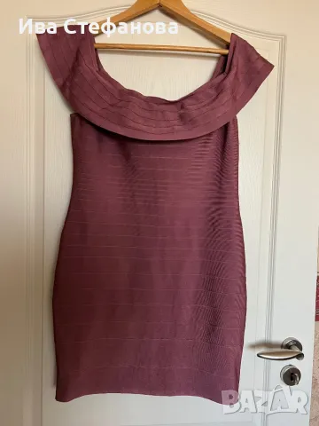 Нова къса елегантна парти коктейлна официална пепел от рози бандажна рокля , снимка 7 - Рокли - 48000038