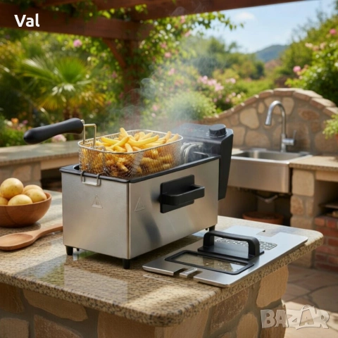 Електрически фритюрник Cheffinger CF-EDP3.0 3L, 2000W, неръждаема стомана, регулируема температура,, снимка 7 - Фритюрници - 53976824