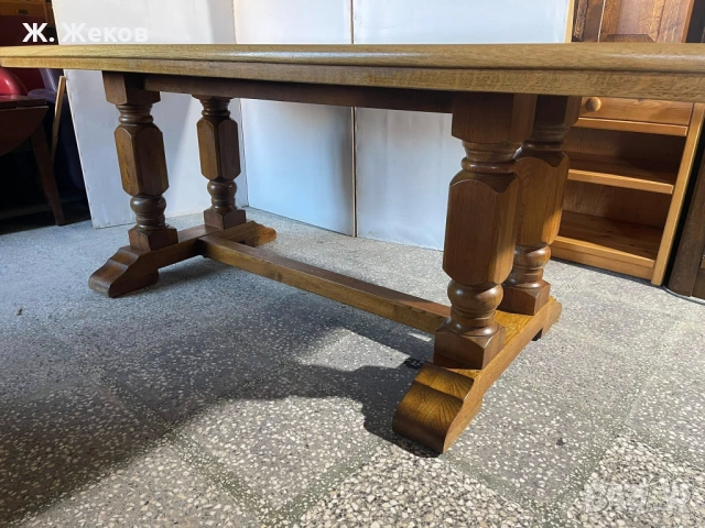 МАСИВНА ДЪРВЕНА ТРАПЕЗНА МАСА - стил и здравина, снимка 3 - Маси - 53916294
