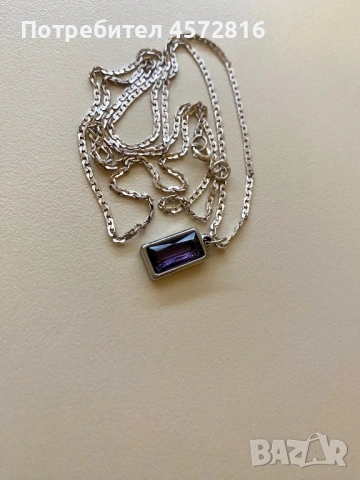 Красив сребърен синджир с висулка, снимка 3 - Колиета, медальони, синджири - 53944309